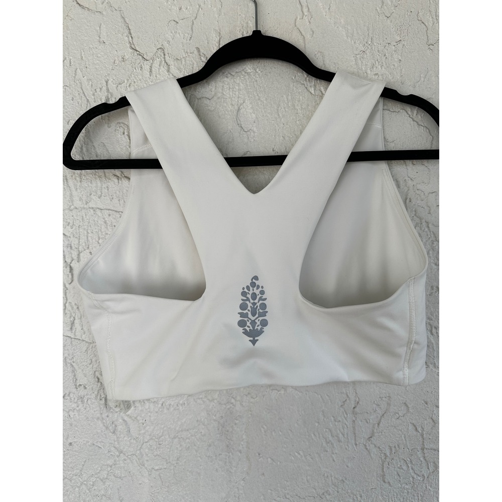 Free People Movement Win Win White Square Neck Racerback Sports Bra Crop XL